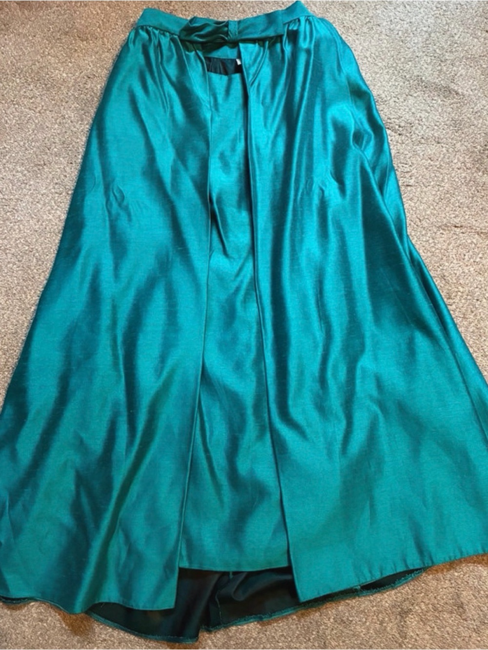 Vintage Peacock Blue Dress & Cape Set (14)